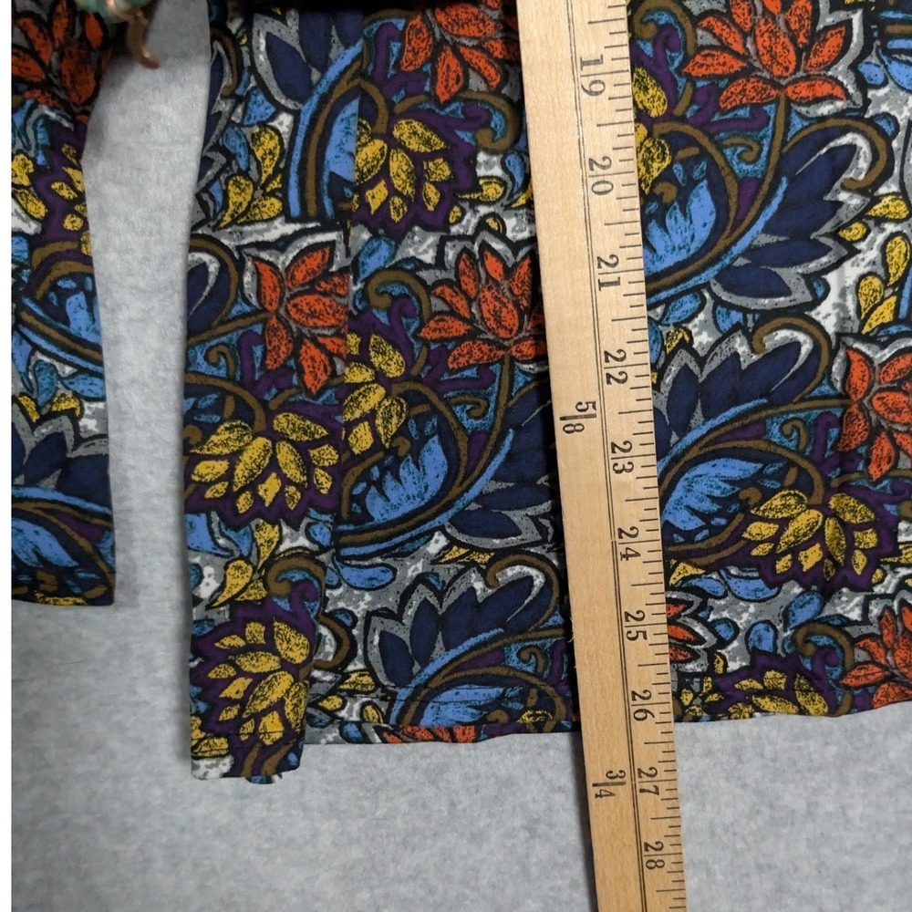 Susan Graver Floral Top Womens XL Paisley Bell‎ Sleeve Boho Colorful Office - Picture 10 of 13